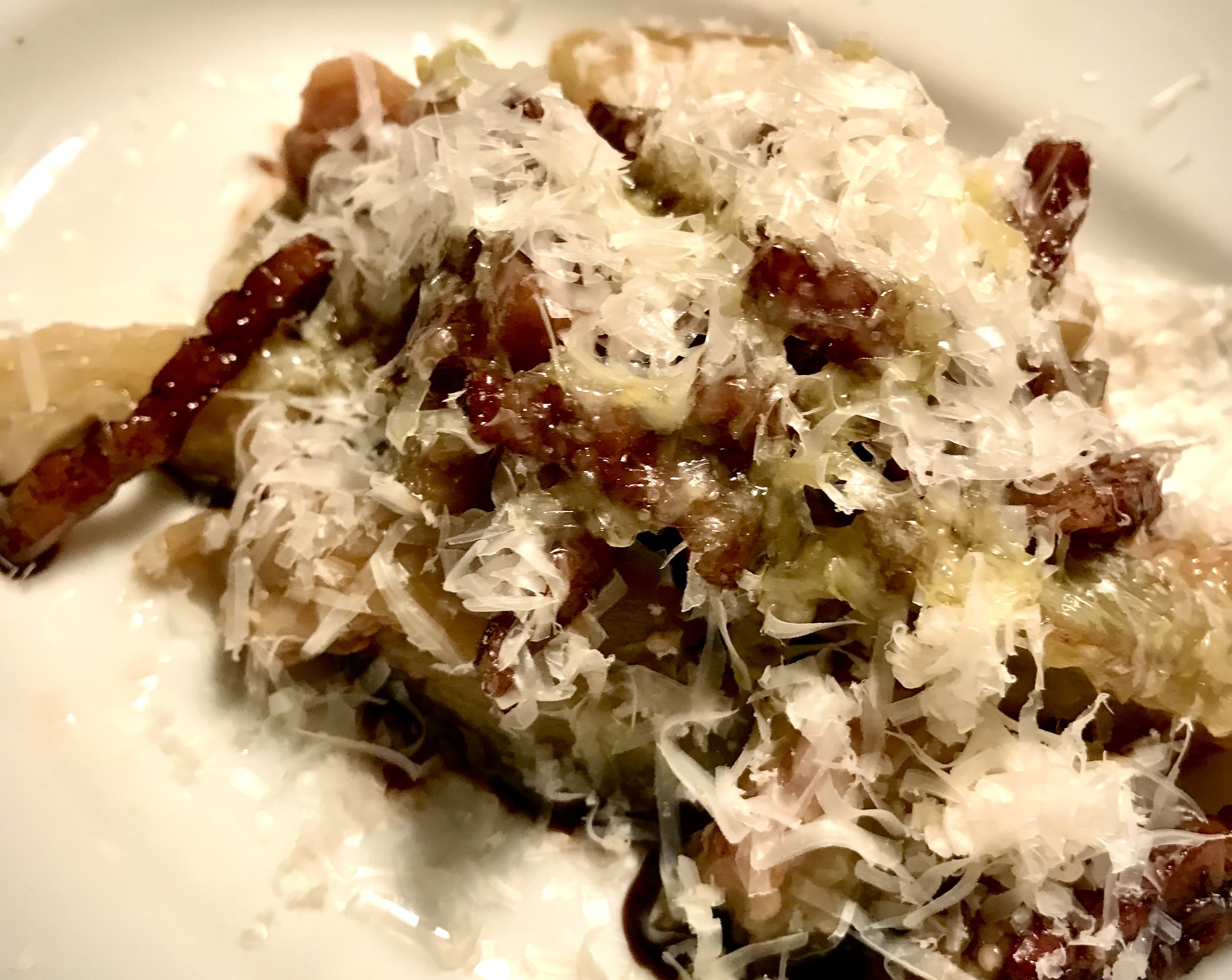 水茄子と豚の塩漬け肉